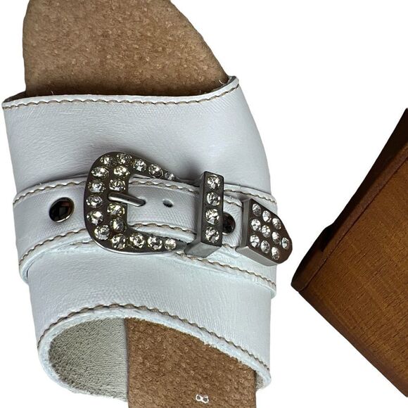 NWOT Reba wooden sandals 39=8 - Picture 2 of 13